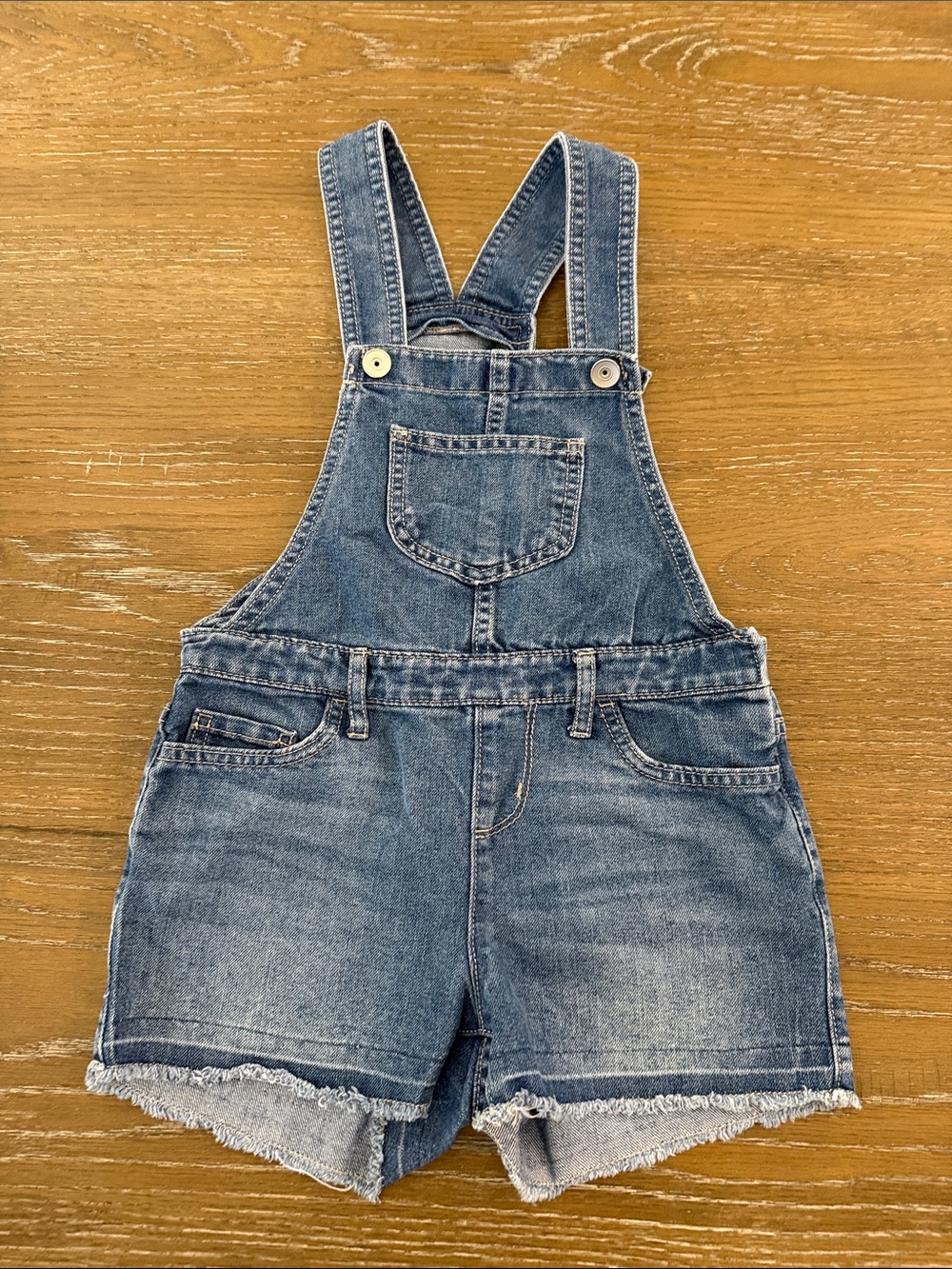 The Children's Place Denim Overall Shorts - Medium Blue